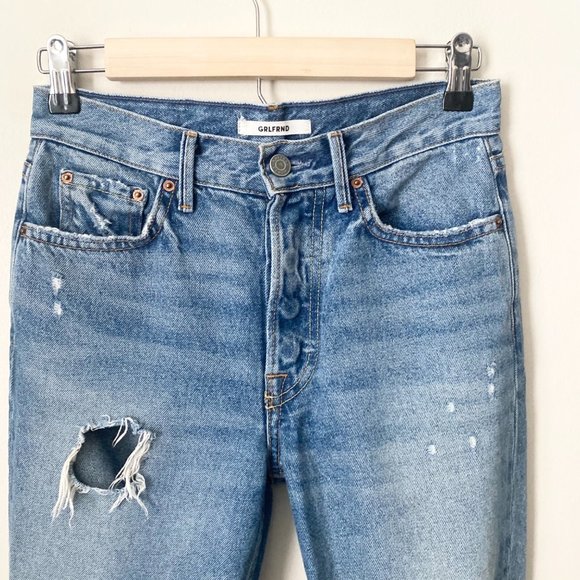 GRLFRND Karolina Distressed High Rise Skinny Leg Jeans in A Little More Love - Picture 5 of 12